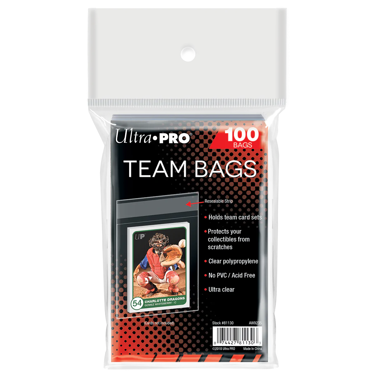 ULTRA PRO - Team Bags Resealable Sleeves (100ct)